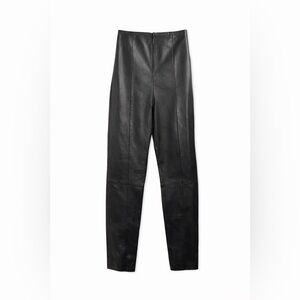 Vintage North Beach Leather Pants Black 90s High Rise Straight Luxe Minimalist-6